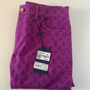 Louis Vuitton Purple Denim Pants